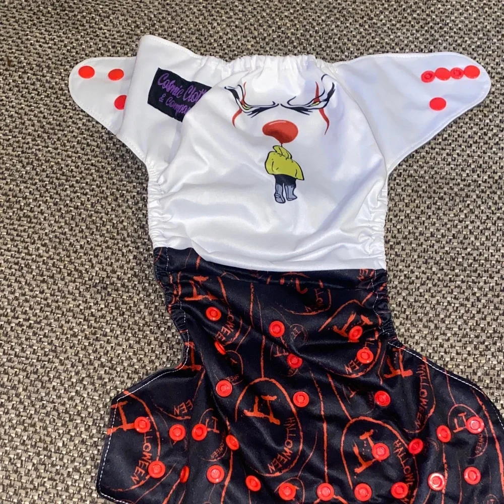 Halloween Themed Kids Cloth Diaper - Black and Red